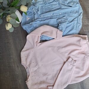 H&M Pink Pearl-Embellished Long Top Sweater Dress Boundle Size 10